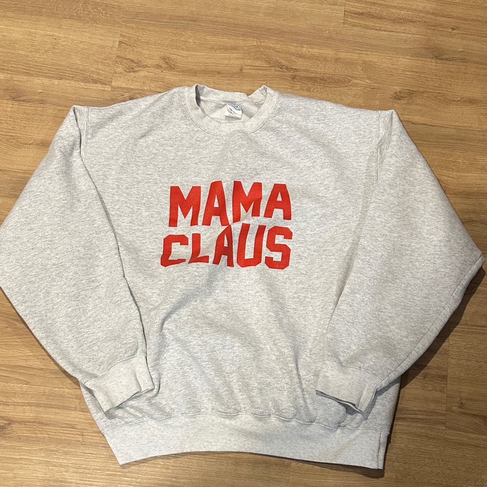 Gray 'Mama Claus' Sweater